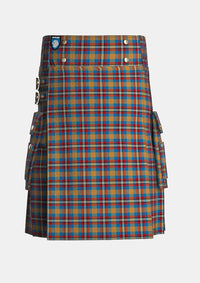 Utility_Ball_Tartan_6056_kilt_front_image_with_pleated_design_and_adjustable_buckles_for_men