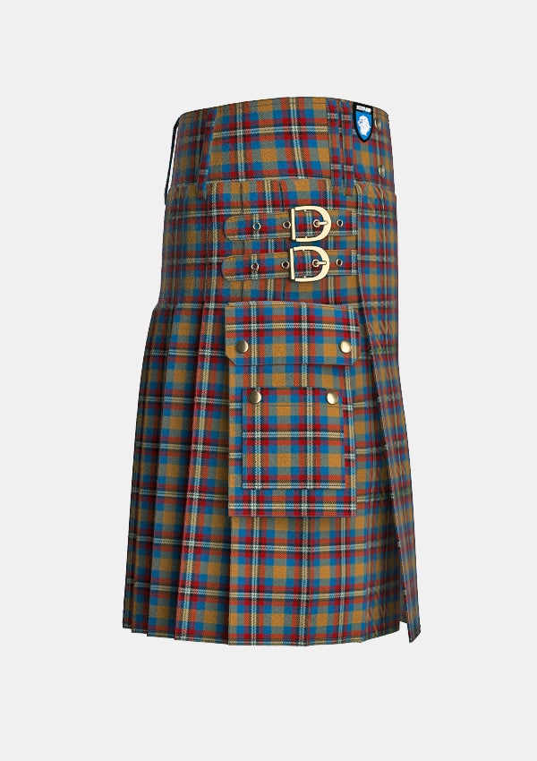 Utility_Ball_Tartan_6056_kilt_right_image_with_pleated_design_and_adjustable_buckles_for_men