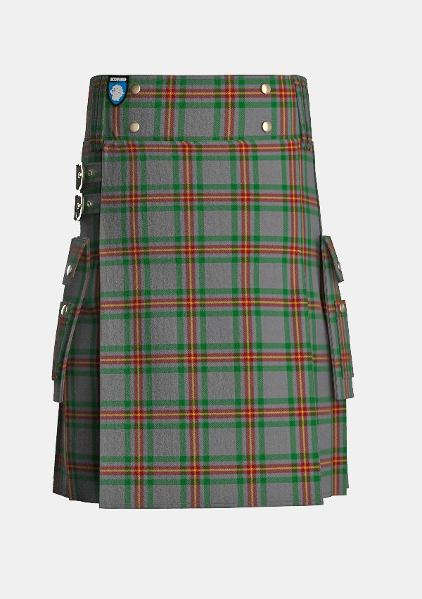 Utility_Ballantyne_Tartan_7563_kilt_front_image_with_pleated_design_and_adjustable_buckles_for_men