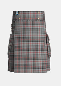 Utility_Balmoral_tartan_1300_kilt_front_image_with_pleated_design_and_adjustable_buckles_for_men
