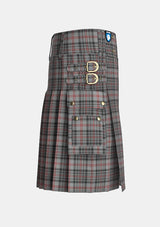 Utility_Balmoral_tartan_1300_kilt_right_image_with_pleated_design_and_adjustable_buckles_for_men