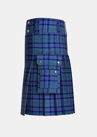 Utility_Banff_and_Buchan_Tartan_2150_kilt_left_image_with_pleated_design_and_adjustable_buckles_for_men