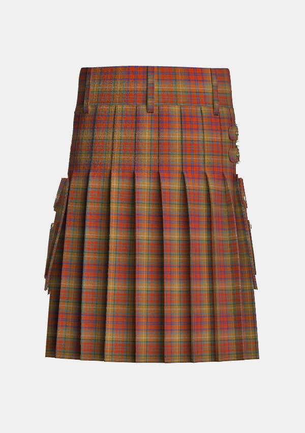 Utility_Barnes_Karey_Tartan_12346_kilt_back_image_with_pleated_design_and_adjustable_buckles_for_men
