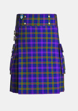 Utility_Barrett,_William_Stewart_Tartan_13843_kilt_front_image_with_pleated_design_and_adjustable_buckles_for_men