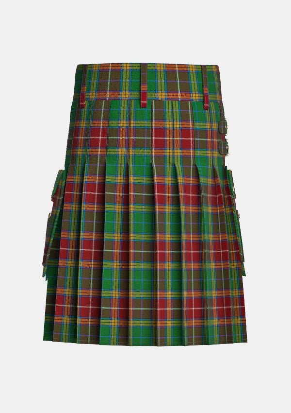 Utility_Baxter_tartan_3664_kilt_back_image_with_pleated_design_and_adjustable_buckles_for_men