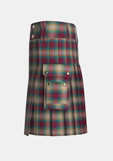 Utility_Beach_Berry_Tartan_14101_kilt_left_image_with_pleated_design_and_adjustable_buckles_for_men