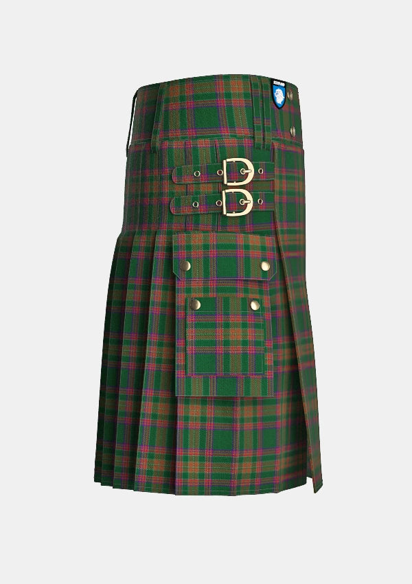 Utility_Berry_Tribute_Tartan_11226_kilt_right_image_with_pleated_design_and_adjustable_buckles_for_men