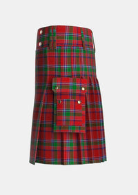 Utility_Birral_Burrell_Tartan_658_kilt_left_image_with_pleated_design_and_adjustable_buckles_for_men