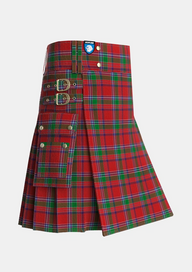 Utility_Birral_Burrell_Tartan_658_kilt_side_image_with_pleated_design_and_adjustable_buckles_for_men