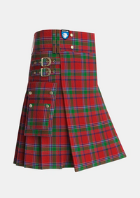 Utility_Birral_Burrell_Tartan_658_kilt_side_image_with_pleated_design_and_adjustable_buckles_for_men