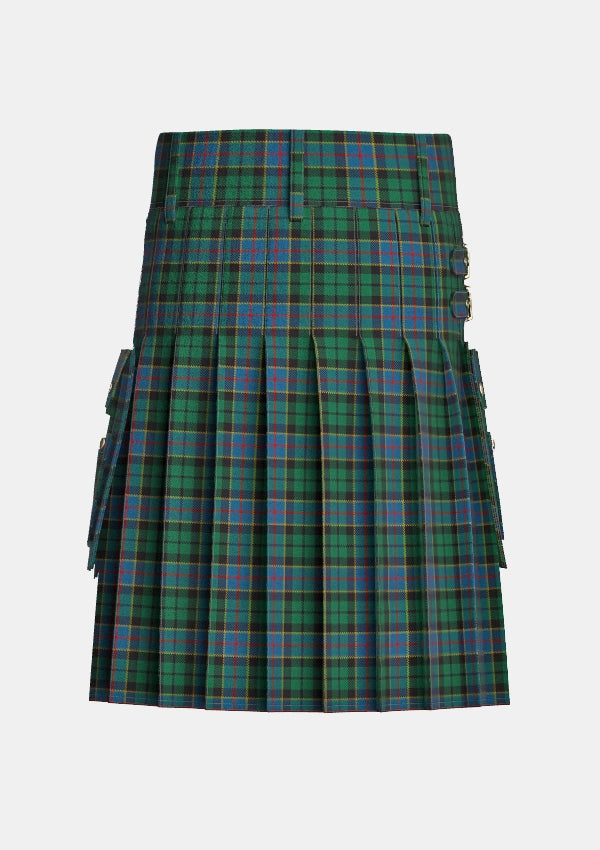Utility_Birse_Tartan_1087_kilt_back_image_with_pleated_design_and_adjustable_buckles_for_men