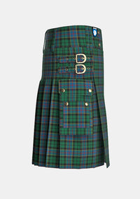 Utility_Birse_Tartan_1087_kilt_right_image_with_pleated_design_and_adjustable_buckles_for_men