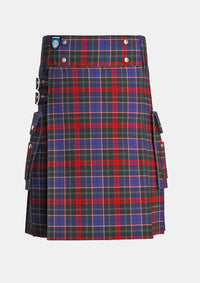 Utility_Bishop_Tartan_6798_kilt_front_image_with_pleated_design_and_adjustable_buckles_for_men