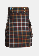 Utility_Black_Country_Tartan_kilt_front_image_with_pleated_design_and_adjustable_buckles_for_men