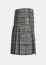 Utility_Black_Shadow_Tartan_kilt_right_image_with_pleated_design_and_adjustable_buckles_for_men