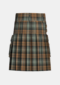 Utility_Black_Watch_Weathered_Tartan_kilt_back_image_with_pleated_design_and_adjustable_buckles_for_men