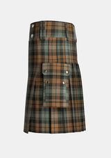 Utility_Black_Watch_Weathered_Tartan_kilt_left_image_with_pleated_design_and_adjustable_buckles_for_men