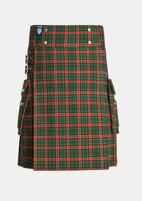 Utility_Blackburn_Appalachian_Hunting_Tartan_kilt_front_image_with_pleated_design_and_adjustable_buckles_for_men