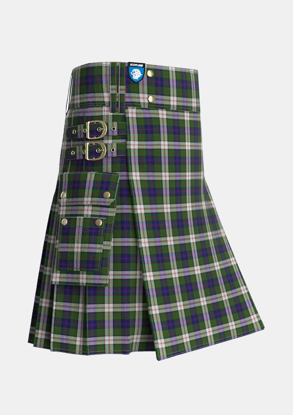 Utility_Blair_Dress_Tartan_483_kilt_side_image_with_pleated_design_and_adjustable_buckles_for_men