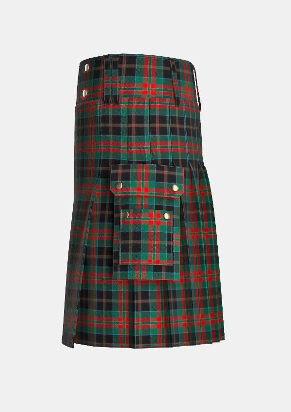 Utility_Blair_Estate_tartan_13330_kilt_left_image_with_pleated_design_and_adjustable_buckles_for_men