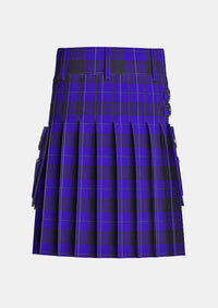 Utility_Blue_Spirit_tartan_7001_kilt_back_image_with_pleated_design_and_adjustable_buckles_for_men