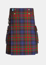 Utility_Bonner_or_Bonnar_Tartan_285_kilt_front_image_with_pleated_design_and_adjustable_buckles_for_men