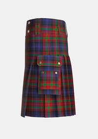 Utility_Bonner_or_Bonnar_Tartan_285_kilt_left_image_with_pleated_design_and_adjustable_buckles_for_men