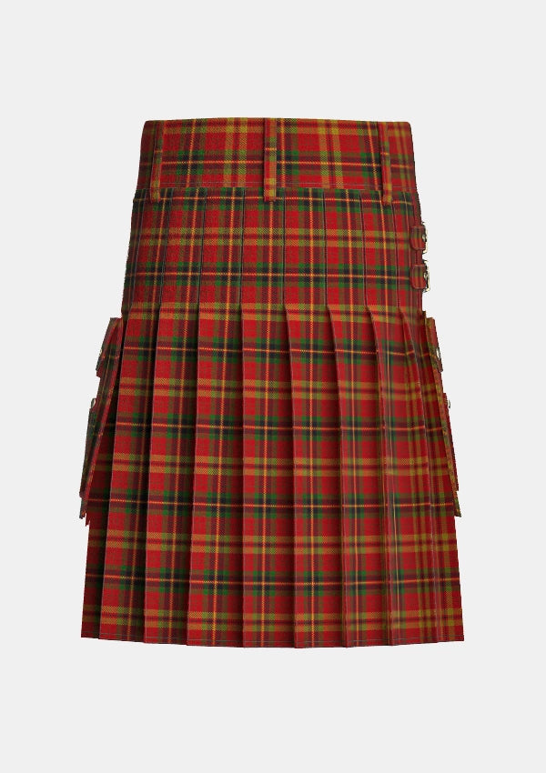 Utility_Bonnie_Prince_Charlie_Tartan_7038_kilt_back_image_with_pleated_design_and_adjustable_buckles_for_men