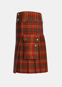 Utility_Bonnie_Prince_Charlie_Tartan_7038_kilt_left_image_with_pleated_design_and_adjustable_buckles_for_men
