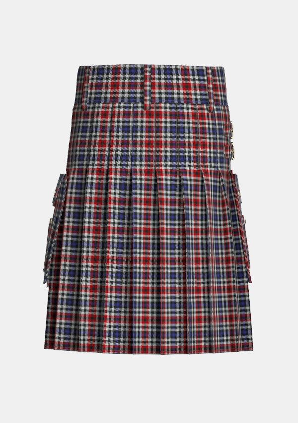 Utility_Border_Bell_Tartan_370_kilt_back_image_with_pleated_design_and_adjustable_buckles_for_men