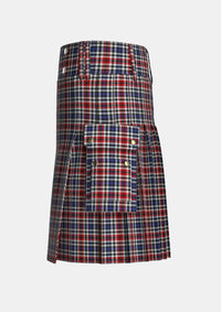 Utility_Border_Bell_Tartan_370_kilt_left_image_with_pleated_design_and_adjustable_buckles_for_men