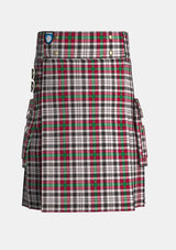 Utility_Borthwick_Dress_tartan_820_kilt_front_image_with_pleated_design_and_adjustable_buckles_for_men