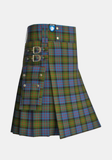 Utility_Bowie_Lochcarron_Tartan_435_kilt_side_image_with_pleated_design_and_adjustable_buckles_for_men