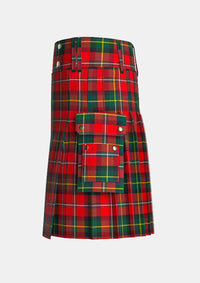 Utility_Boyd_tartan_1820_kilt_left_image_with_pleated_design_and_adjustable_buckles_for_men