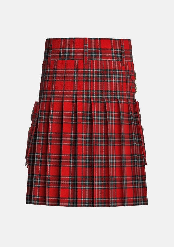 Utility_Bradley_University_Tartan_11312_kilt_back_image_with_pleated_design_and_adjustable_buckles_for_men