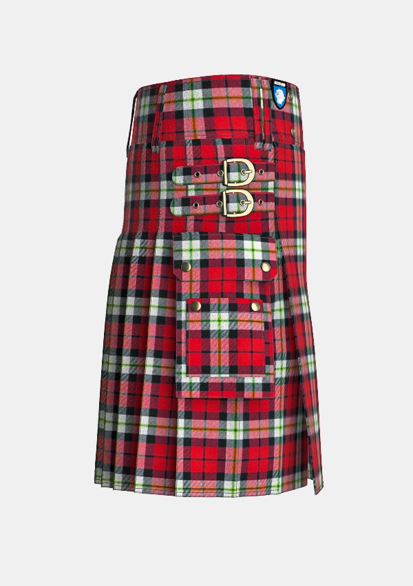 Utility_Bro_Sant_Malou_Tartan_kilt_right_image_with_pleated_design_and_adjustable_buckles_for_men