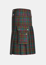 Utility_Brodie_Hunting_Ancient_Tartan_kilt_left_image_with_pleated_design_and_adjustable_buckles_for_men