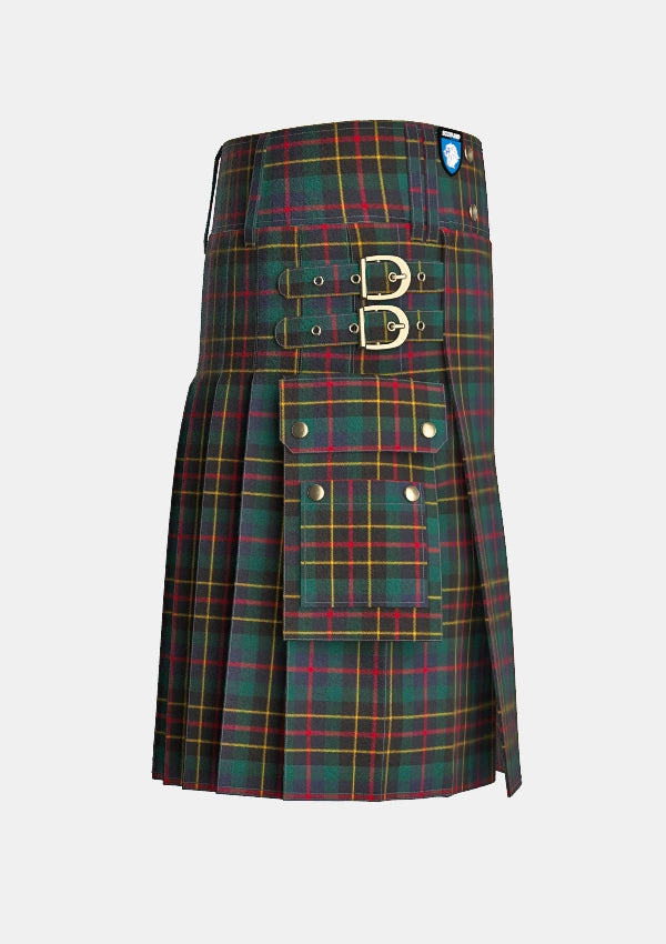 Utility_Brodie_Hunting_Ancient_Tartan_kilt_right_image_with_pleated_design_and_adjustable_buckles_for_men