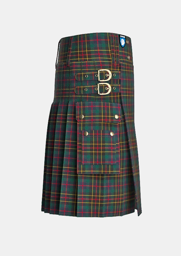 Utility_Brodie_Hunting_Modern_Tartan_kilt_right_image_with_pleated_design_and_adjustable_buckles_for_men