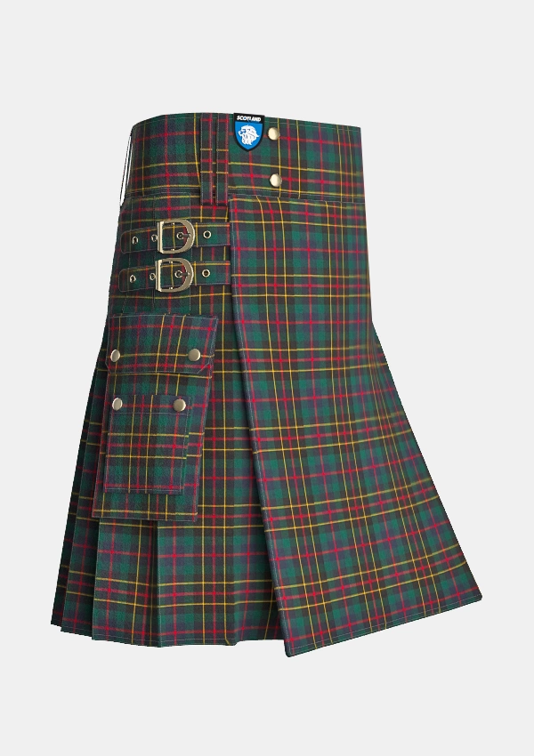 Utility_Brodie_Hunting_Modern_Tartan_kilt_side_image_with_pleated_design_and_adjustable_buckles_for_men