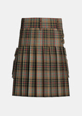 Utility_Brodie_Hunting_Weathered_Tartan_kilt_back_image_with_pleated_design_and_adjustable_buckles_for_men