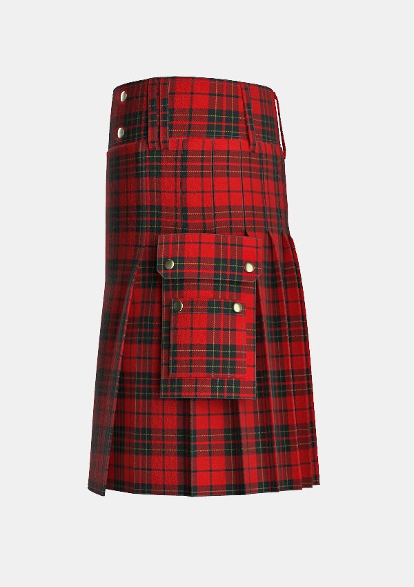 Utility_Brodie_tartan_1193_kilt_left_image_with_pleated_design_and_adjustable_buckles_for_men