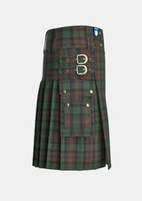 Utility_Brown_Watch_Tartan_kilt_right_image_with_pleated_design_and_adjustable_buckles_for_men