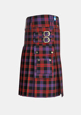 Utility_Brown_tartan_432_kilt_right_image_with_pleated_design_and_adjustable_buckles_for_men