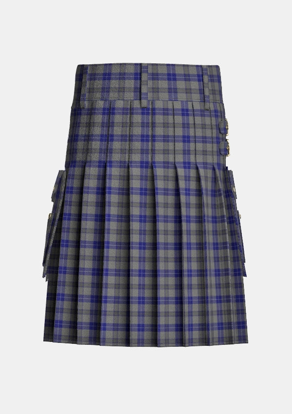 Utility_Browne_Tartan_6983_kilt_back_image_with_pleated_design_and_adjustable_buckles_for_men