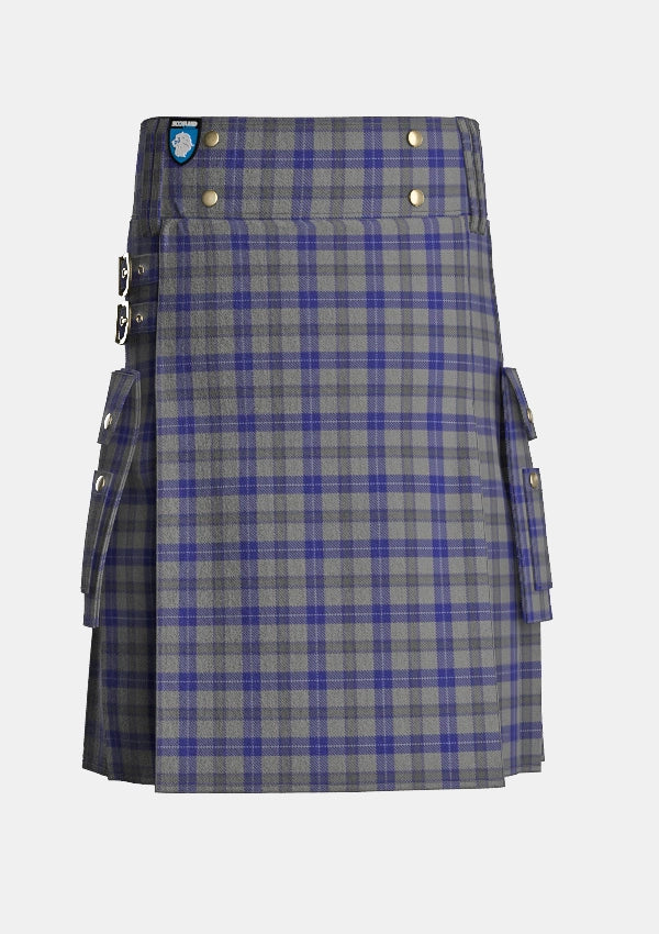 Utility_Browne_Tartan_6983_kilt_front_image_with_pleated_design_and_adjustable_buckles_for_men
