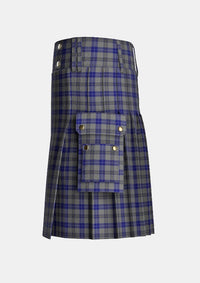 Utility_Browne_Tartan_6983_kilt_left_image_with_pleated_design_and_adjustable_buckles_for_men
