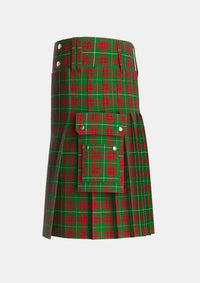 Utility_Bruce_Hunting_Tartan_1816_kilt_left_image_with_pleated_design_and_adjustable_buckles_for_men
