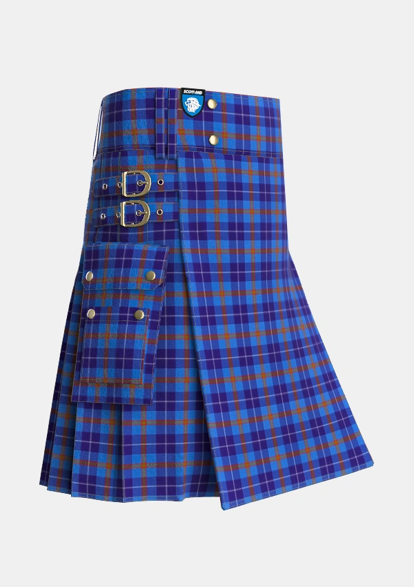 Utility_Bryson_1988_Tartan_3746_kilt_side_image_with_pleated_design_and_adjustable_buckles_for_men
