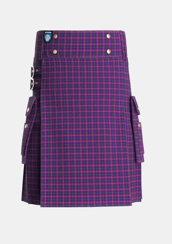 Utility_Bryson_2000_Tartan_4156_kilt_front_image_with_pleated_design_and_adjustable_buckles_for_men